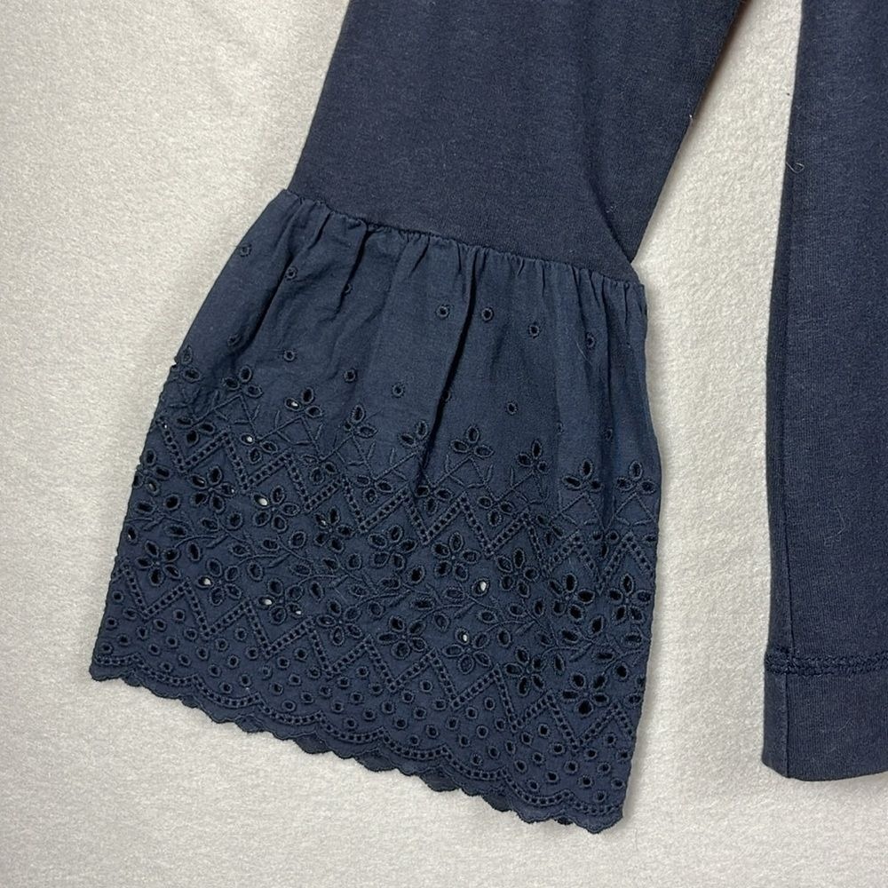 Bobeau  Long Sleeve Eyelet Sleeve Blouse Womens‎ Size XSP Dark Blue - Picture 4 of 8
